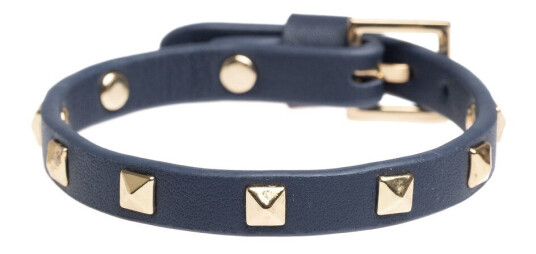 DARK Leather Stud Bracelet Mini Navy Blue DARK Leather Stud Bracelet Mini Navy Blue