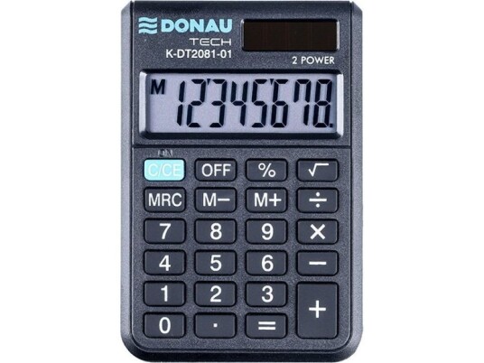 Donau-Kalkulator Donau Tech Lommekalkulator, 8-Sifret. Display, Dimensjoner 90X60x11 Mm, Sort Donau-Kalkulator Donau Tech Lommekalkulator, 8-Sifret. Display, Dimensjoner 90X60x11 Mm, Sort