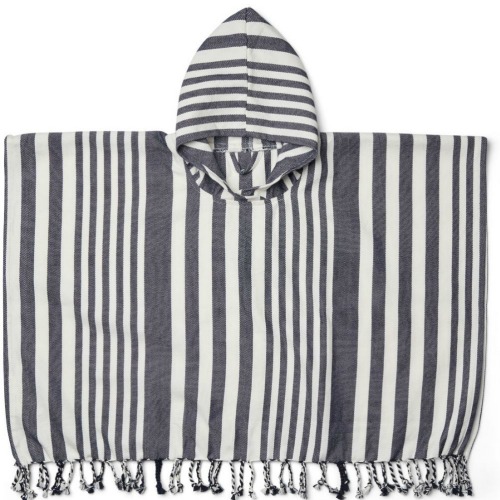 Liewood Roomie poncho – Y/D stripe: navy/creme de la creme 1 2år
