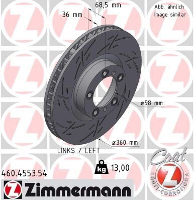 Bremseskive ZIMMERMANN 460.4553.54