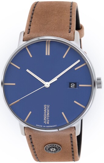 Junghans Herreklokke 27/4239.00 Form A Blå/Lær Ø39.3 mm