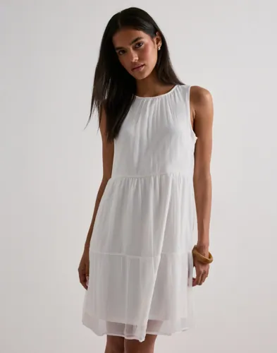 Pieces - Hvit - Pcclara Sl Dress Wvn Bc