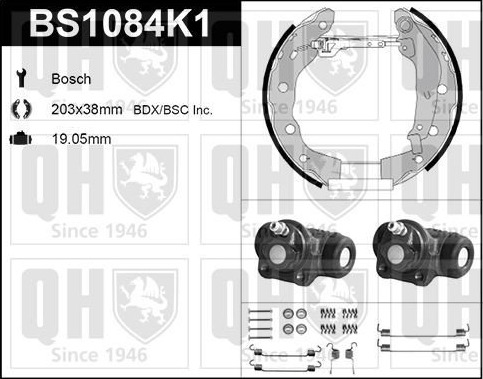 Bremsesko sett QUINTON HAZELL BS1084K1