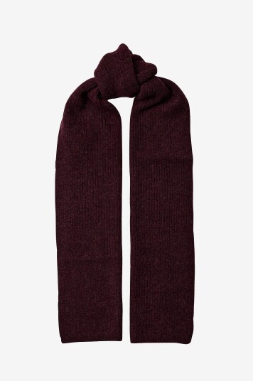 Selected Femme Skjerf slfLulu Woolblend Narrow Knit Scarf Rød