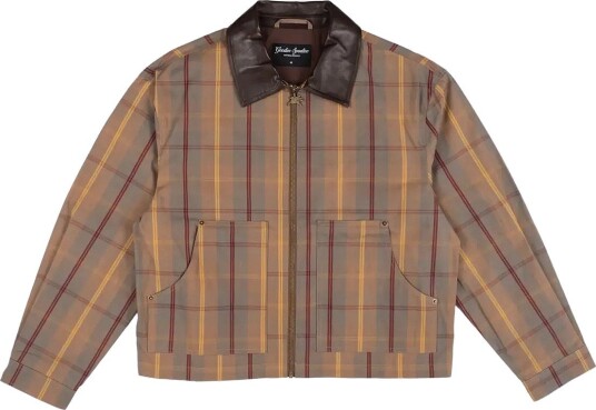 Goodies Sportive Wax Effect Jacket BROWN/YELLOW M