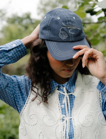 Becksöndergaard Tulipa Cotton Cap   Navy   ONE SIZE