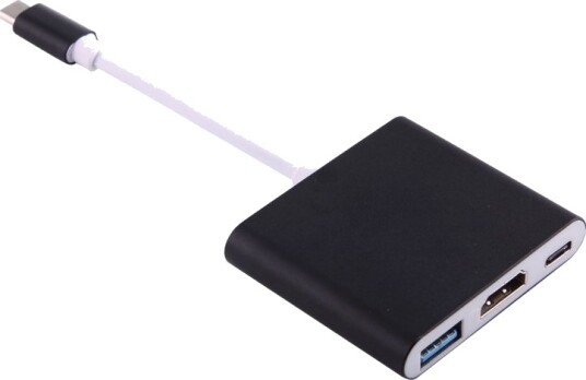 Adapter USB-C til HDMI - USB-A - USB-C - Svart Adapter USB-C til HDMI - USB-A - USB-C - Svart
