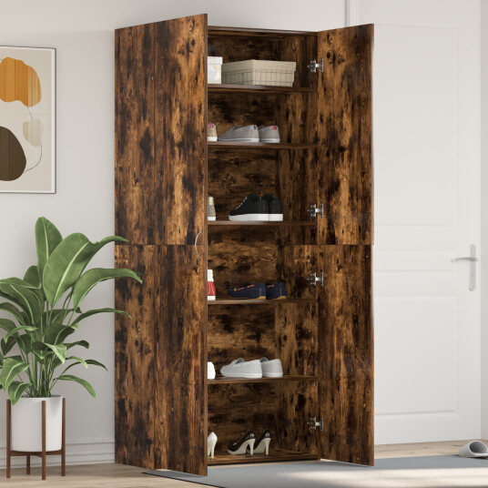 Skohylle Røkt Eik 80x35,5x180 cm Konstruert Tre Skohylle Røkt Eik 80x35,5x180 cm Konstruert Tre