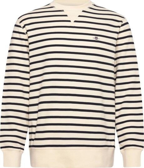 Gant Striped Waffle Sweat C Neck Cream XL