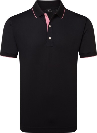 FootJoy FJ Wordmark Pique Svart Golf pologenser herre Black Small