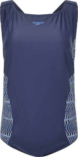 Speedo Plus Size Placement Medalist Swimsuit Navy 52