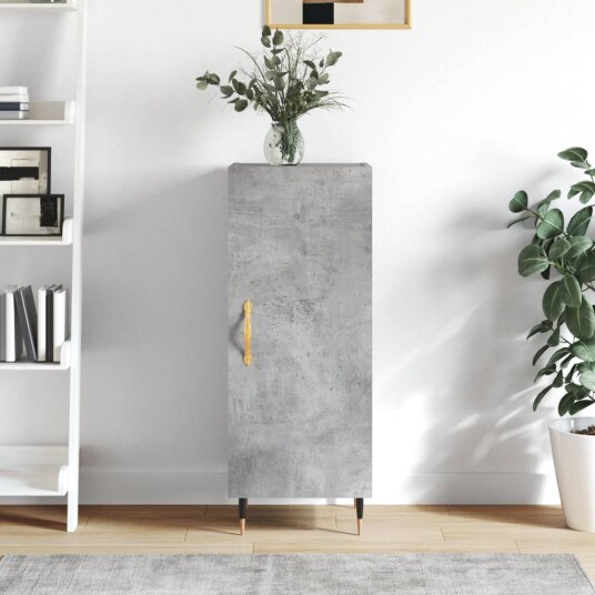 vidaXL Skjenk betonggrå 34,5x34x90 cm konstruert tre vidaXL Skjenk betonggrå 34,5x34x90 cm konstruert tre