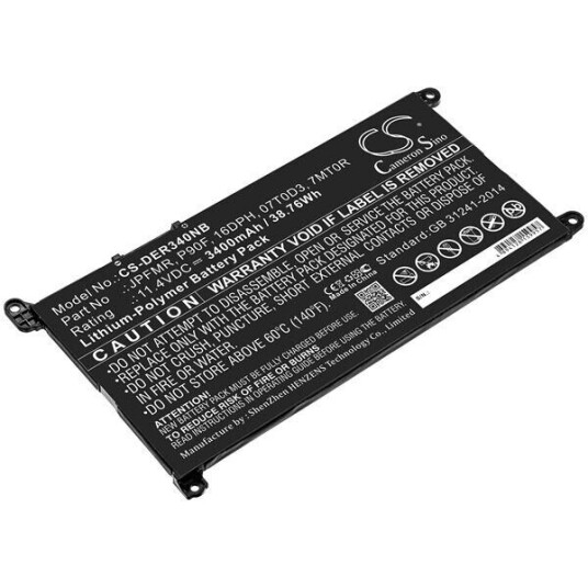 Dell Chromebook 3400 batteri (3400 mAh 11.4 V, Sort)