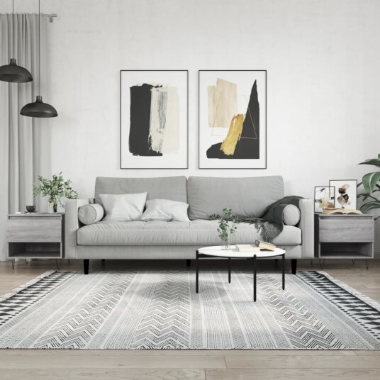  Salongbord 2 stk grå sonoma 50x46x50 cm konstruert tre 8721012112322
