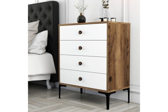 Ameias Kommode 76x90,7 cm Brun/Hvit Hanah Home Ameias Kommode 76x90,7 cm Brun/Hvit Hanah Home