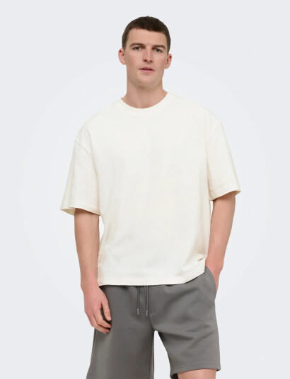 ONLY & SONS Onslenny Ovz Ss Strct Tee Noos   White   M