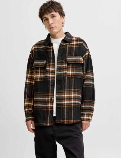 Jack & Jones Jjebradley Ollie Overshirt Ls Noos - Brown - L Jack & Jones Jjebradley Ollie Overshirt Ls Noos - Brown - L