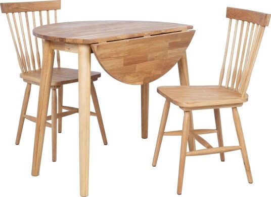 Spisegruppe HOME4YOU Birka Wit 2 stoler - naturlig