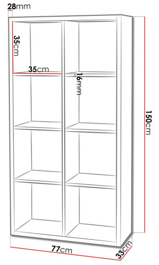 Franzine Bokhylle 77 cm Hvit Franzine Bokhylle 77 cm Hvit
