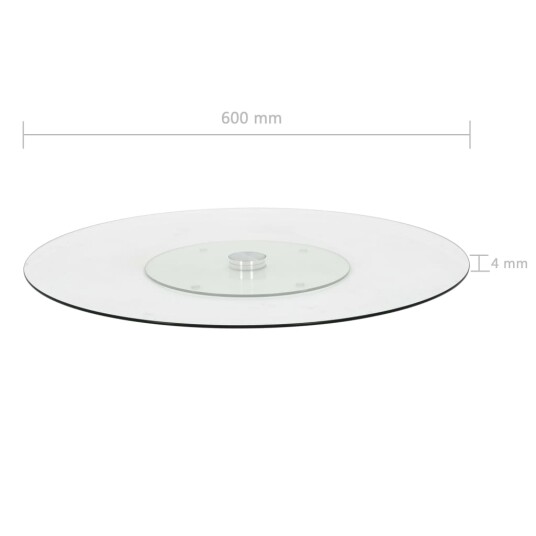 vidaXL Roterende serveringsbrett gjennomsiktig 60 cm herdet glass vidaXL Roterende serveringsbrett gjennomsiktig 60 cm herdet glass