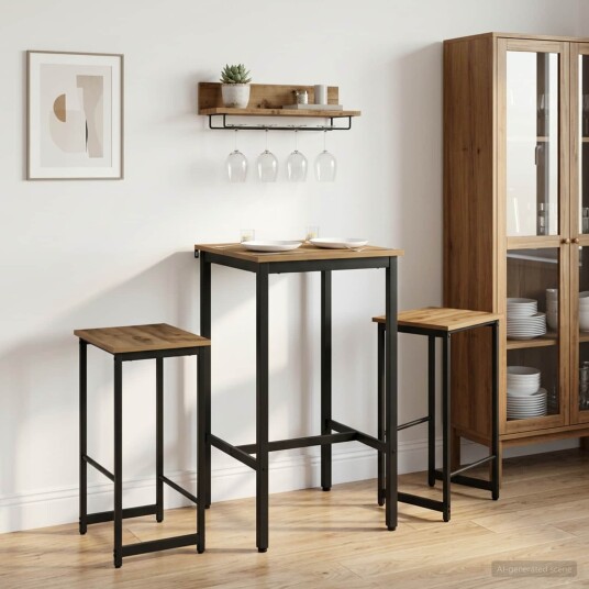 vidaXL Barstol 2 stk. Artisan eik 40 x 32 x 64 cm Konstruert tre