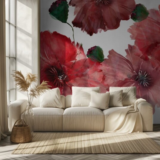 Tapet – Blomstrende Hageroser Tapet – Blomstrende Hageroser