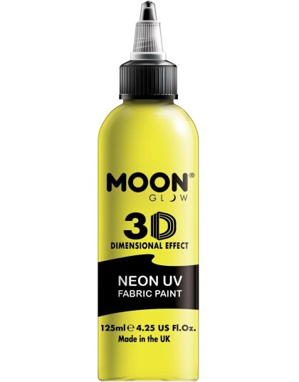 Stor Gul Neon UV Blacklight 3D Tekstilmaling 125 ml Stor Gul Neon UV Blacklight 3D Tekstilmaling 125 ml