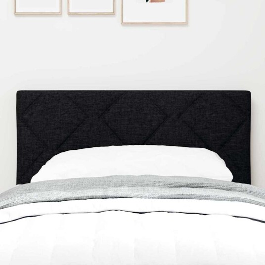 LED Sengegavl Diamant Blokk Design Svart 80 cm Stoff LED Sengegavl Diamant Blokk Design Svart 80 cm Stoff