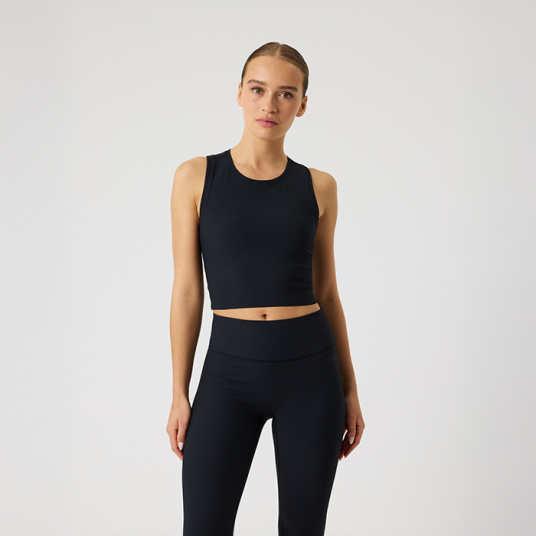 Björn Borg Studio Ribbed Cropped Singlet Svart Black M Björn Borg Studio Ribbed Cropped Singlet Svart Black M