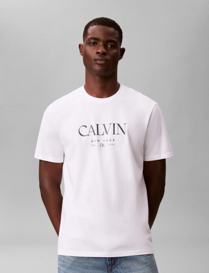 Calvin Klein Ss 20S Ln Calvin Graphic Tee White M
