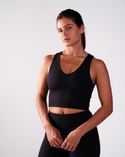 LEVITY Second-Skin Crop Top Black - S