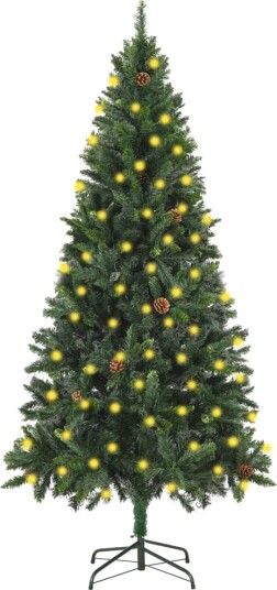 vidaXL Kunstig juletre med LED og furukongler grønn 180 cm vidaXL Kunstig juletre med LED og furukongler grønn 180 cm