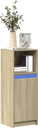  Skjenk med LED sonoma eik 38x34x100 cm konstruert tre