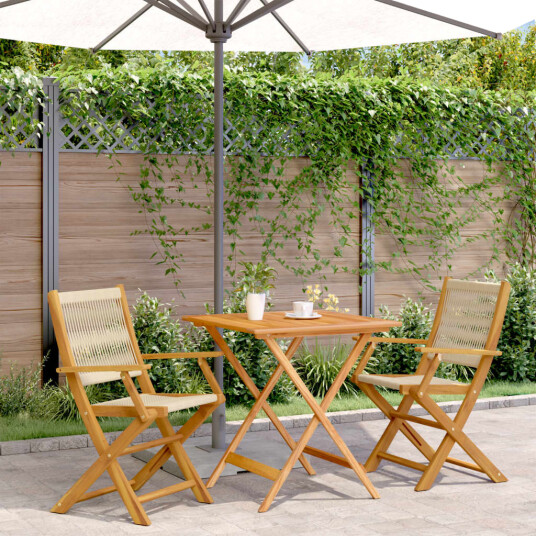  Bistrosett 3 deler beige polypropylen og heltre 3281879