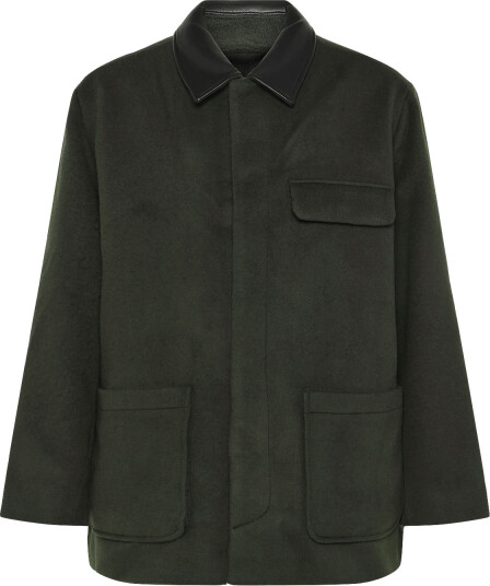 Calvin Klein Ls Melton Wool Blend Car Coat Khaki green XL
