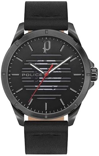 Police Herreklokke PEWJA2204503 Barwara Sort/Lær Ø45 mm