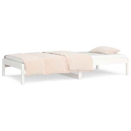 vidaXL Dagseng hvit 80x200 cm heltre furu 8720287073963