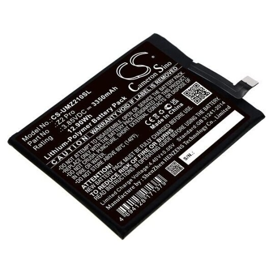UMIDIGI Z2 Pro batteri (3350 mAh 3.85 V, Sort) UMIDIGI Z2 Pro batteri (3350 mAh 3.85 V, Sort)
