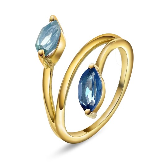 Pan Jewelry Mirage ring med blå stener størrelse Mirage ring med blå stener 48