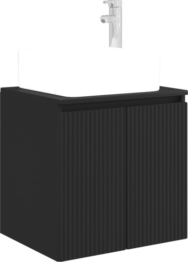  Vegghengt vaskeservant Svart 49,5 x 41 x 63 cm Konstruert tre