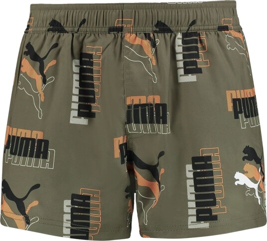 Puma Badeshorts   Logo   Mose Green Kombinasjon   Puma   Medium   Badetøy Grønn Hvit Oransje Svart