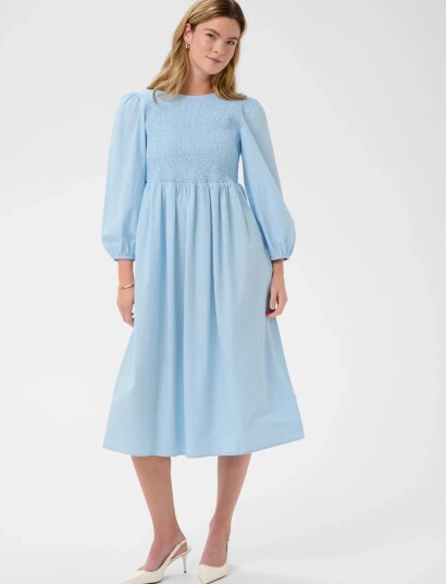 Kaffe Kamona Smock Dress Blue 38 Kaffe Kamona Smock Dress Blue 38