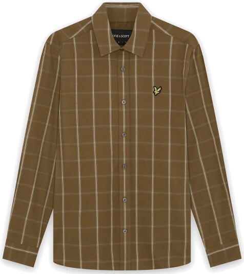 Lyle & Scott Broad Windowpane Check Shirt CHESTNUT BROWN XS Lyle & Scott Broad Windowpane Check Shirt CHESTNUT BROWN XS