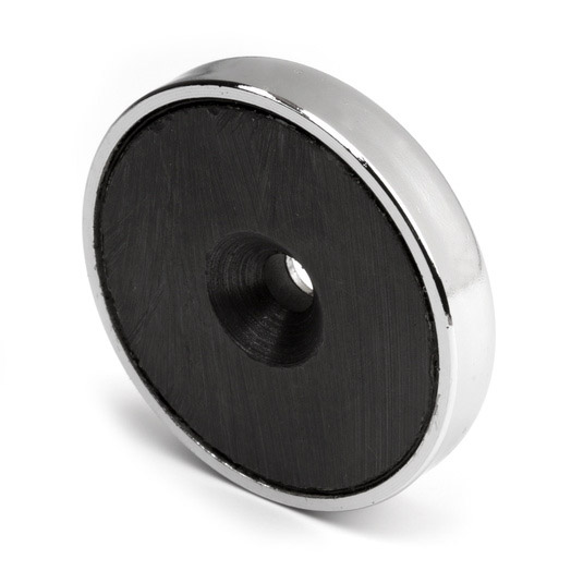 SuperMagneter Ferritt Potmagnet Ø 40 X 8 Mm - Ferrittmagnet Med Forsenket Hull