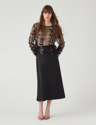 Ida Sjöstedt 347 02 Jenny Embroidery Top - Black - 38