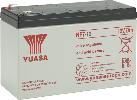 Yuasa NP7-12 Blybatteri Ventilregulert, 12 v 7 ah