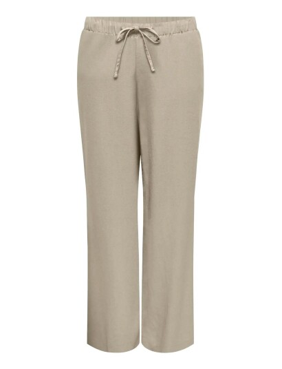 ONLY Carmakoma Cargoa Mw Linen Bl Pull Up Pant Cc Pnt   Beige   42 x 32