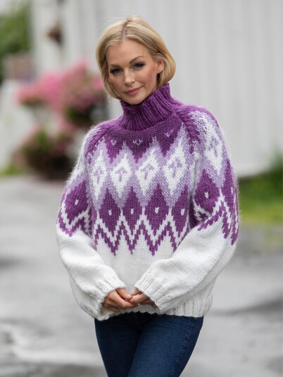 Viking Garn 2426 1B Purple Rain Genser