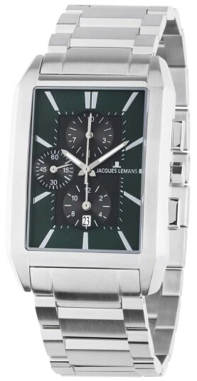 Jacques Lemans Herreklokke 1 2161L Torino Grønn/Stål Ø34 mm
