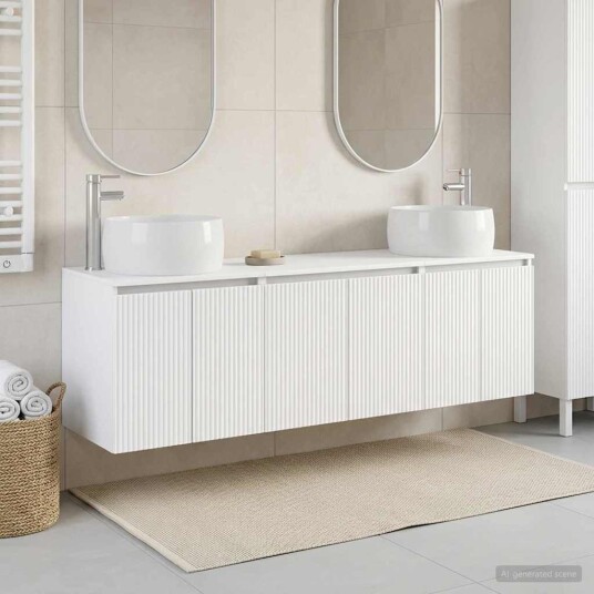 vidaXL Baderomsskapsett 3 stk. Hvit 49,5 x 44,5 x 66 cm Konstruert tre vidaXL Baderomsskapsett 3 stk. Hvit 49,5 x 44,5 x 66 cm Konstruert tre